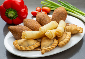 Lentil Soup-Spring Rolls-Pakora